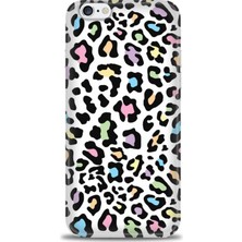 gmotp iPhone 6 Plus Kılıf Hd Baskılı - Renkli Leopar