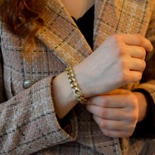 Lilarote Gurmet Zincir Taşlı Altın Bileklik