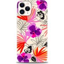gmotp iPhone 12 Pro Kılıf Hd Baskılı - Kırmızı Mor Çiçekler