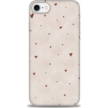 gmotp iPhone 7 Kılıf Hd Baskılı - Kahve Kalpler