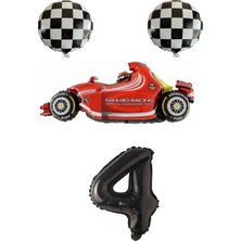 Bal10 Dünyası Yarış Arabası Rakam Folyo Balon Seti Yaş 4