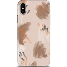 gmotp Apple iPhone Xs Kılıf Hd Baskılı - Kahve Çizgiler