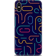 gmotp iPhone Xs Max Kılıf Hd Baskılı - Renkli Çubuklar