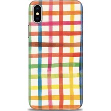 gmotp iPhone Xs Max Kılıf Hd Baskılı - Renkli Kareler