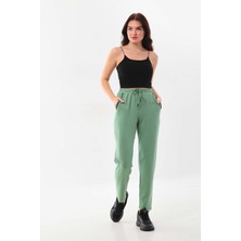 Sistas Kadın Belden Bağlamalı Rahat Form Pantolon 23413 Çağla