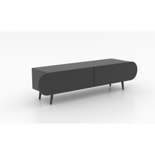 ENWOOD REGULUS Siyah 2 Kapaklı Ahşap Ayaklı 160 cm Modern Tv Ünitesi