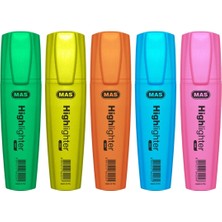 MAS 6423 Neon Fosforlu Kalem Seti 5 Renk