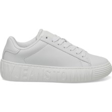 Tommy Hilfiger Tjw Leather Cupsole Ess Beyaz Kadın Sneaker