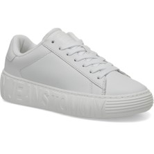 Tommy Hilfiger Tjw Leather Cupsole Ess Beyaz Kadın Sneaker