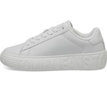 Tommy Hilfiger Tjw Leather Cupsole Ess Beyaz Kadın Sneaker