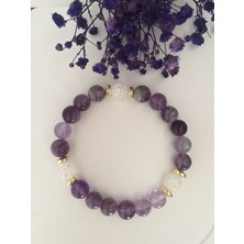 Afa Tasarım Doğal Taş Ametist Taşı Bileklik