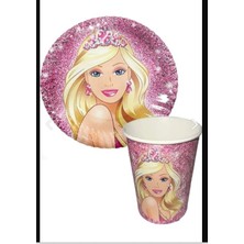 Part Antalya Barbie Doğum Günü Parti Tabak Bardak Seti 8 Li Lüks.