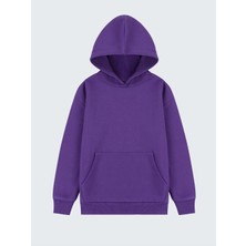 Mershe Erkek Mor Fit Kalıp 2 Iplik Kapüşonlu Sweatshirt