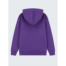 Mershe Erkek Mor Fit Kalıp 2 Iplik Kapüşonlu Sweatshirt