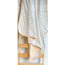 Anka  Organik Bebek&çocuk Battaniyesi Sütkü Kahve Çiçekli 80*80
