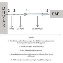 Ekta Mobilya Duvar Rafı-Gizli Bağlantılı Parlak Beyaz Uçan Raf-Ebat 90CM*20CM