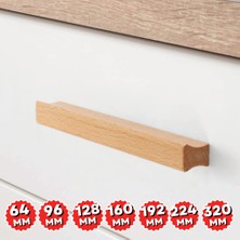 Artı Woods Dolap Kulpu, 10 Adet - 160 mm (16 Cm) - Doğal Ahşap Kulp, Cekmece Kulpu, Mutfak Dolap Kulplari