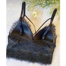 Larisa Cosmetics Siyah Saten Şortlu Bralet Takım