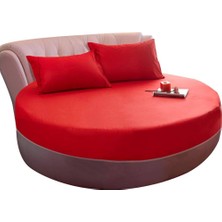 Zambak Tekstil Çap Seçenekli Yuvarlak Lastikli Çarşaf Seti  Pamuklu Saten