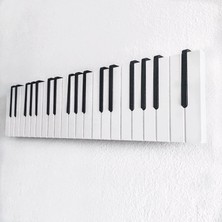 Galery Wood Dekoratif Ahşap 15 Tuşlu Piyano Elbise Askılık; Piano Çok Amaçlı Müzik, Duvar, Kapı Askı;15x55cm