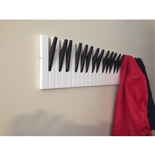 Galery Wood Dekoratif Ahşap 15 Tuşlu Piyano Elbise Askılık; Enstrümantal Çok Amaçlı Müzik, Duvar, Kapı Askı;15x54,5cm