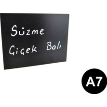 Şeffaf Etiket 10 Adet Kara Tahta Etiket 10'lu A7 Pvc SADECE SİYAH ETİKET Kolay Yazıp Silinebilir Beyaz Yazılı Dekoratif Vitrin Etiketi Ürün Etiketi Raf Etiketi