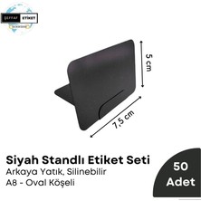 Şeffaf Etiket A8 Karatahta Etiket Seti Ayaklı Standlı Siyah Etiket Takımı Vitrin Kafe Pasta Kahve Eczane Raf Etiketi Vitrin Etiketi Şık Dekoratif Siyah Etiket Seti