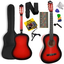 Midex CG-34RD Kaliteli 34 İnç 1/2 Juniur Çocuk Gitarı 4-8 Yaş Arası + Çanta Capo Nota Sticker Askı Pena Metod