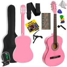 Midex CG-36PK-PAK Kaliteli 36 İnç 3/4 Juniur Çocuk Gitarı 8-12 Yaş Arası + Tuner Çanta Capo Askı Nota Sticker Pena Metod