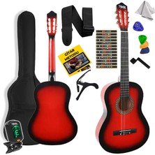 Midex CG-36RD-PAK Kaliteli 36 İnç 3/4 Juniur Çocuk Gitarı 8-12 Yaş Arası + Tuner Çanta Capo Askı Nota Sticker Pena Metod