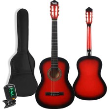 Midex CG-36RD-PAK Kaliteli 36 İnç 3/4 Juniur Çocuk Gitarı 8-12 Yaş Arası + Tuner Çanta Capo Askı Nota Sticker Pena Metod