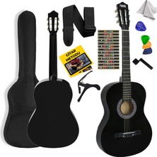 Midex CG-36BK Kaliteli 36 Inç 3/4 Juniur Çocuk Gitarı 8-12 Yaş Arası (Çanta Askı Pena Metod)