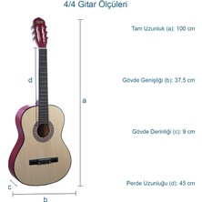 Midex CG-270NT Klasik Gitar 4/4 Yetişkin Boy Sap Ayarlı Full Set