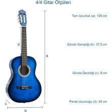 Midex CG-270BL Klasik Gitar 4/4 Yetişkin Boy Sap Ayarlı Full Set