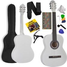 Midex CG-270WH Beyaz Renk Klasik Gitar 4/4 Yetişkin Boy Sap Ayarlı Full Set