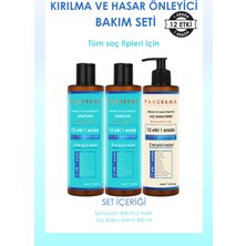 Panorama Professional Kırılma ve Hasar Önleyici Bakım Seti 2 Kat Güçlü Saçlar 12 Etki 1 Arada 400 ml x 2 Şampuan + 400 ml Saç Bakım Kremi