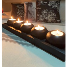 Mor Villa El Yapımı 5'li Set,Mumluk,Dekoratif Mumluk,Tealight Mumluk,Hediyelik Eşya