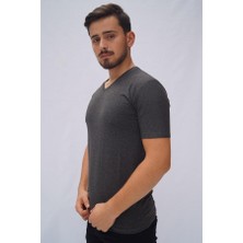 Booss Milano Erkek Basic V Yaka Füme Tişört