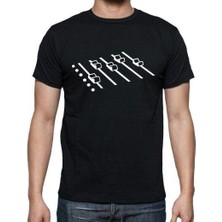Herşey Nota Dj Mikser Siyah Kadın Erkek T-Shirt