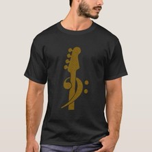 Herşey Nota Gitar Siyah Kadın Erkek T-Shirt