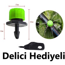 Mgf Plast Mgf 50 Adet Yeşil Debi Ayarlı Hat Üstü Damla Sulama Damlatıcısı (0LT-100LT)