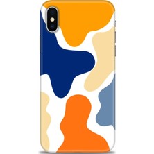gmotp Apple iPhone Xs Kılıf Hd Baskılı - Turuncu Lekeler
