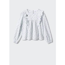Mango Kids Çiçekli Fırfırlı Bluz