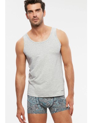 Kom Scott Askılı 2'li Basic Erkek Atlet - Gri