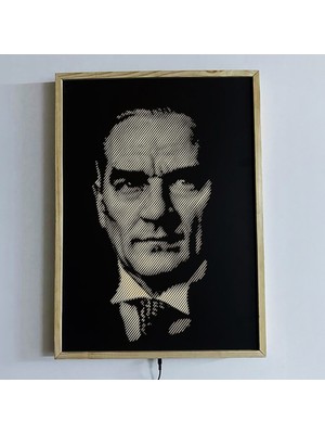 Masifhan Atatürk Metal Işıklı Tablo Aydınlatma