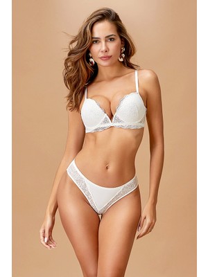 Nurteks Destekli Ekru Sütyen Takım 4411