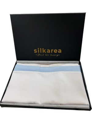 Silkarea Yastık Kılıfı Takımı Beyaz-Mavi