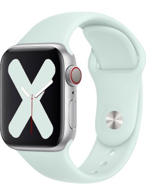 Quse Apple Watch Series SE/11/10/9/8/7/6/5/4/3 46mm-45mm-44mm Uyumlu M/L Spor Silikon Kordon Deniz Köpüğü
