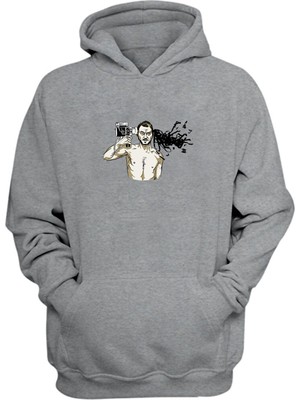 The Wert Unisex Fotograf Çekmek Baskılı Gri Normal Kalıp Şardonlu Kalın Sweatshirt