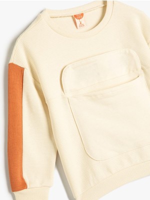 Koton Erkek Bebek Sweatshirt Uzun Kollu Cepli Baskılı Pamuklu